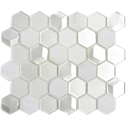 HuH Mosaik Mosaikfliese »Hexa«, BxL: 30 x 26 cm, Wandbelag – weiss