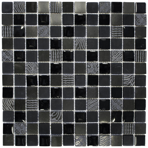 HuH Mosaik Mosaikfliese »HQ«, BxL: 30 x 30 cm, Wandbelag/Bodenbelag – schwarz