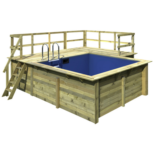Karibu Rechteckpool 1 (Set, 5-tlg), BxLxH: 490,5x470x124 cm, mit 2 Sonnenterrassen