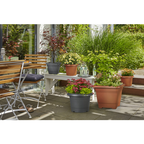 Thumbnail - SCHEURICH Pflanzgefäß »NORA«, Kunststoff, terrakottafarben, eckig - orange