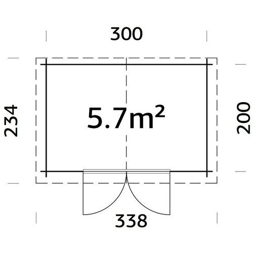 Mr. GARDENER Blockbohlenhaus »Cromwell«, Holz, BxHxT: 338 x 235 x 200 cm (Außenmaße inkl. Dachüberstand) - braun |  Fichte  |  5,7 m²