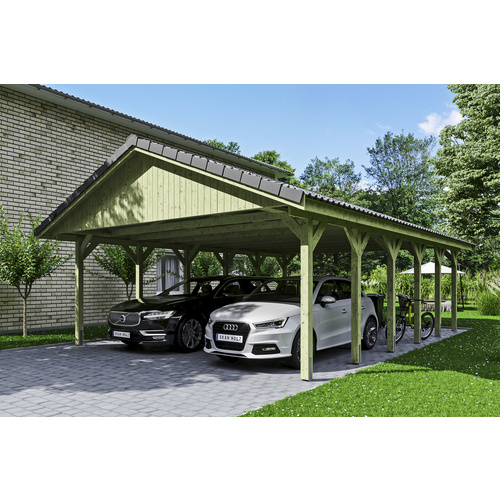 SKANHOLZ Carport »Wallgau«, BxT: 620 x 900 cm, Firsthöhe: 354 cm, imprägniert – gruen