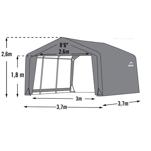 SHELTERLOGIC Folien-Gerätehaus, H (max)...