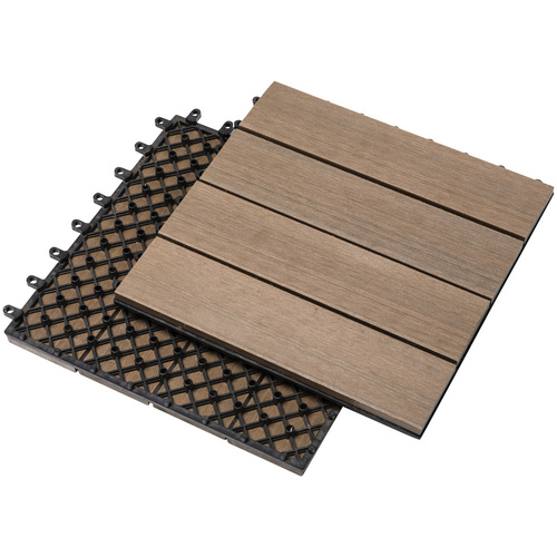 Thumbnail - Mr. GARDENER WPC-Fliese, BxL: 30 x 30 cm, graubraun