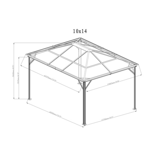 SOJAG Pavillon »Verona«, rechteckig, B...