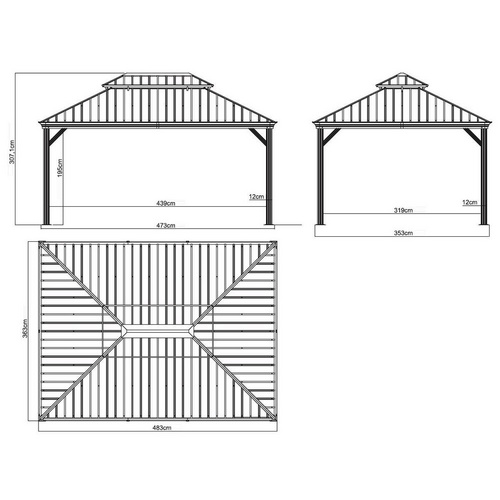 SOJAG Pavillon »Messina«, rechteckig, ...