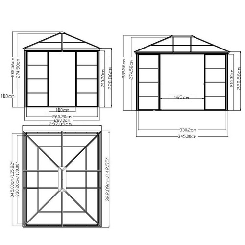 SOJAG Pavillon »Castel«, rechteckig, B...