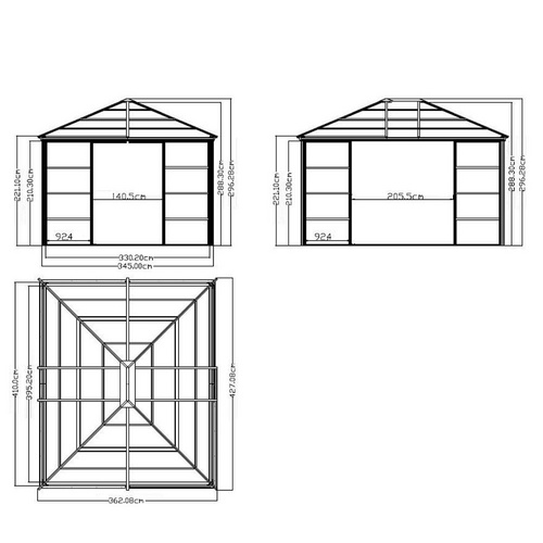 SOJAG Pavillon »Castel«, rechteckig, B...