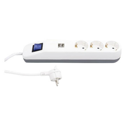 REV Steckdosenleiste 3-fach weiß-grau, USB 2-fach, 1,4m