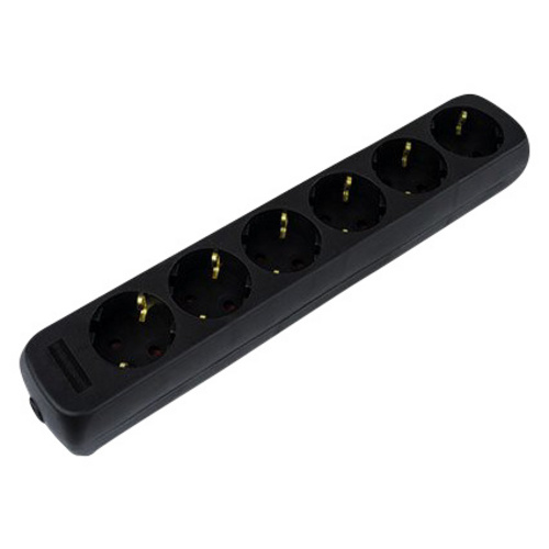 OBI Steckdosenleiste ohne Kabel 6-fach Schwarz