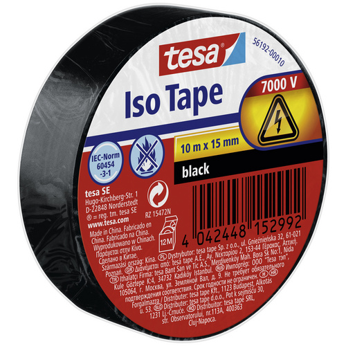 tesa Isolierband 10 m x 15 mm, schwarz