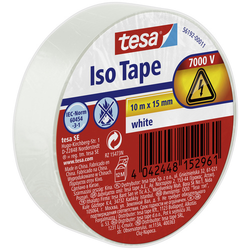 tesa Isolierband 10 m x 15 mm, weiß