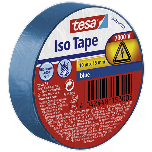 tesa Isolierband 10 m x 15 mm, blau