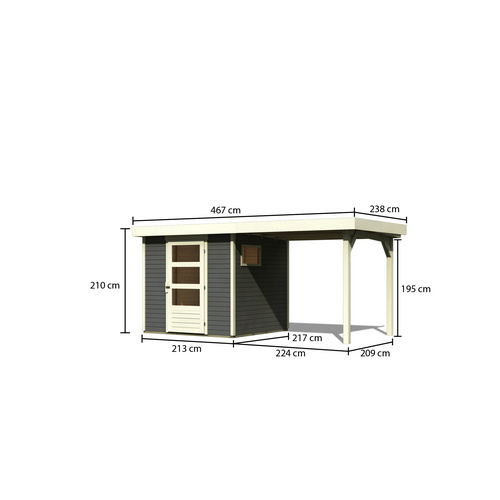 WOODFEELING Gartenhaus, BxT: 433 x 217 c...