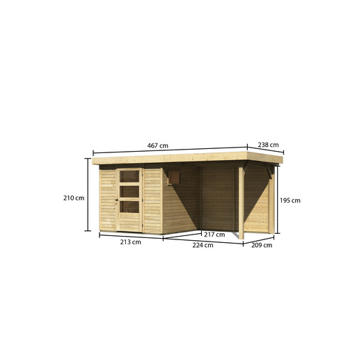 WOODFEELING Gartenhaus, BxT: 433 x 217 c...