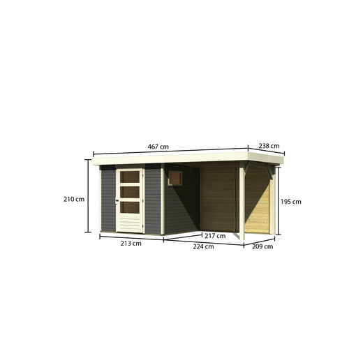 WOODFEELING Gartenhaus, BxT: 433 x 217 c...