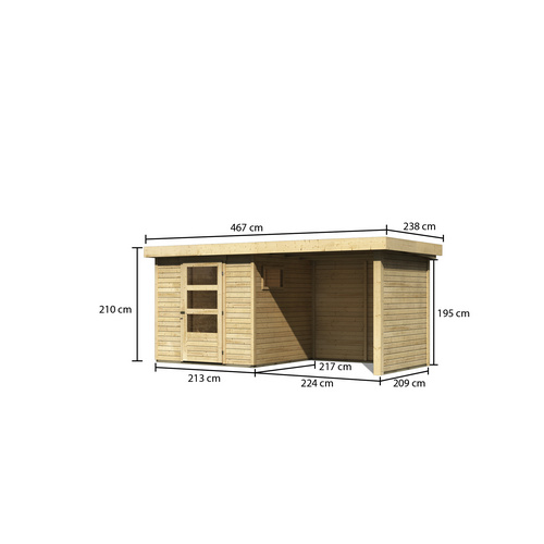 WOODFEELING Gartenhaus, BxT: 433 x 217 c...