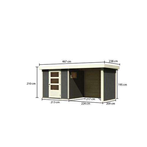 WOODFEELING Gartenhaus, BxT: 433 x 217 c...