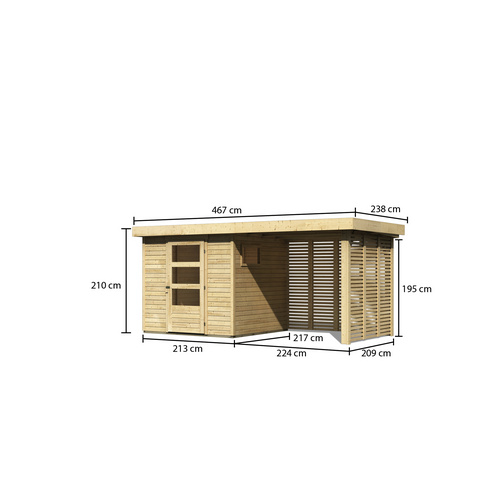 WOODFEELING Gartenhaus, BxT: 433 x 217 c...