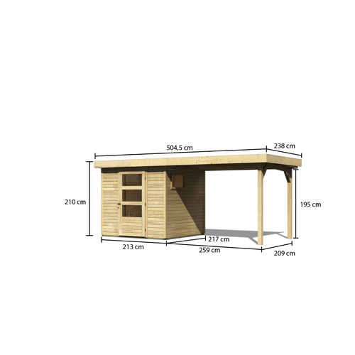 WOODFEELING Gartenhaus, BxT: 433 x 217 c...