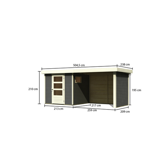 WOODFEELING Gartenhaus, BxT: 468 x 217 c...