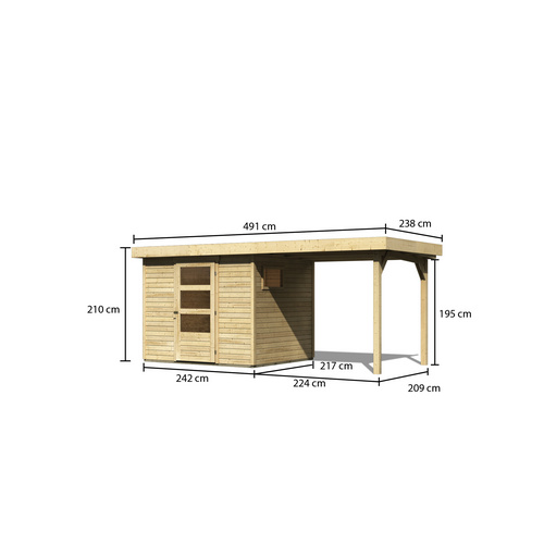 WOODFEELING Gartenhaus, BxT: 462 x 217 c...