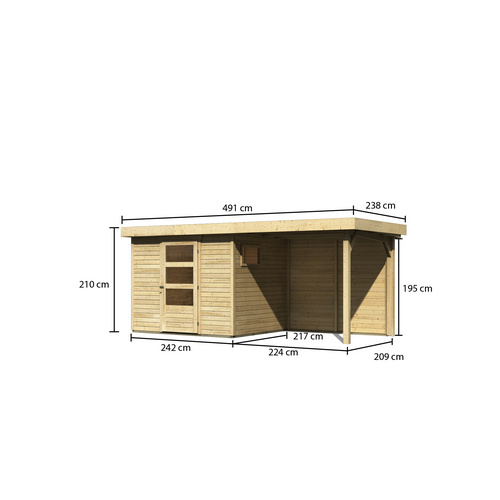 WOODFEELING Gartenhaus, BxT: 462 x 217 c...