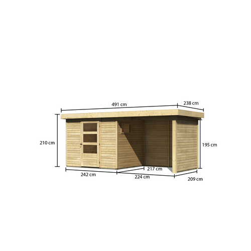 WOODFEELING Gartenhaus, BxT: 462 x 217 c...