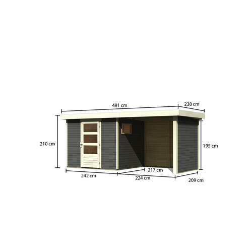 WOODFEELING Gartenhaus, BxT: 462 x 217 c...