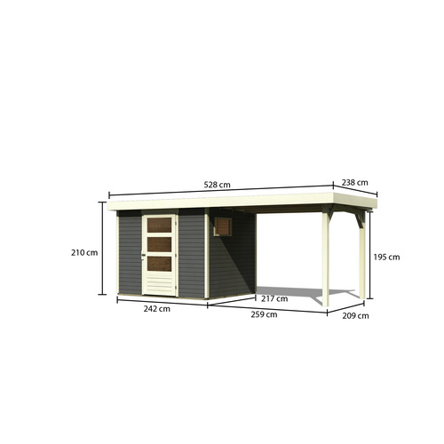 WOODFEELING Gartenhaus, BxT: 497 x 217 c...