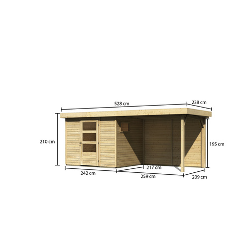 WOODFEELING Gartenhaus, BxT: 497 x 217 c...