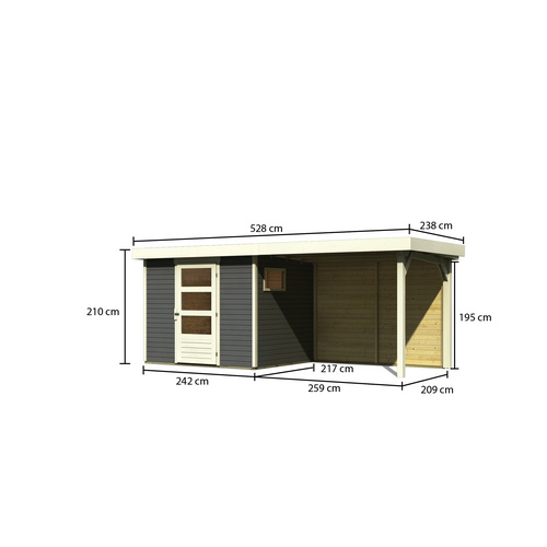 WOODFEELING Gartenhaus, BxT: 497 x 217 c...