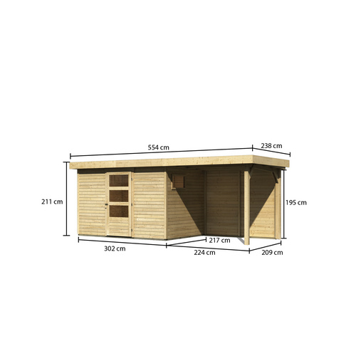 WOODFEELING Gartenhaus, BxT: 522 x 217 c...