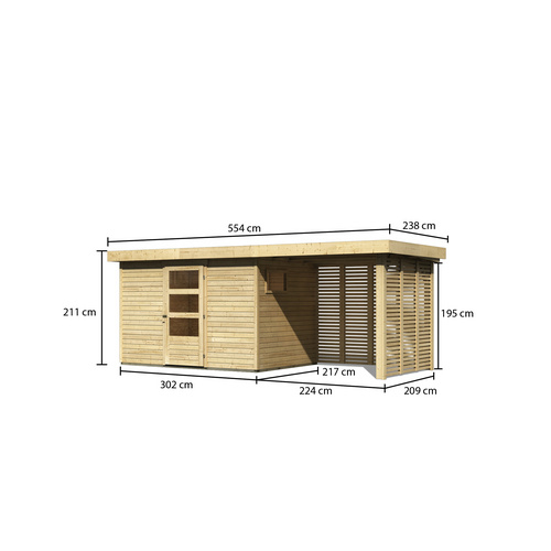 WOODFEELING Gartenhaus, BxT: 522 x 217 c...