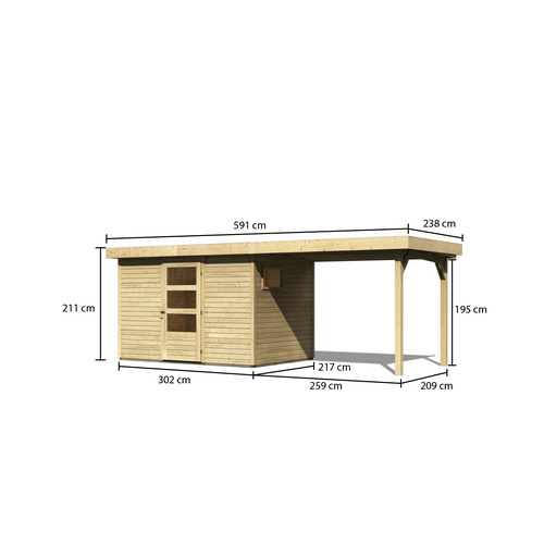 WOODFEELING Gartenhaus, BxT: 557 x 217 c...