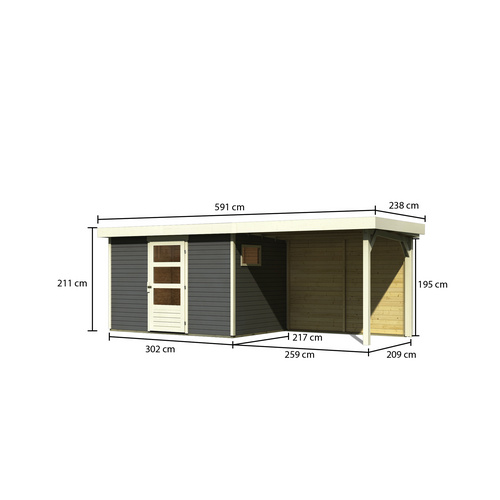 WOODFEELING Gartenhaus, BxT: 557 x 217 c...