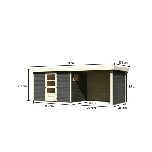 WOODFEELING Gartenhaus, BxT: 557 x 217 c...