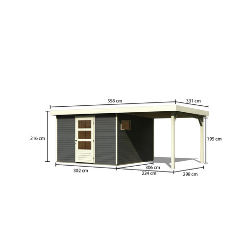 WOODFEELING Gartenhaus, BxT: 522 x 306 c...