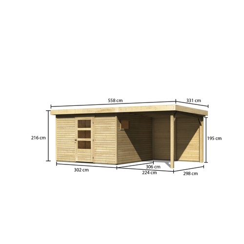 WOODFEELING Gartenhaus, BxT: 522 x 306 c...