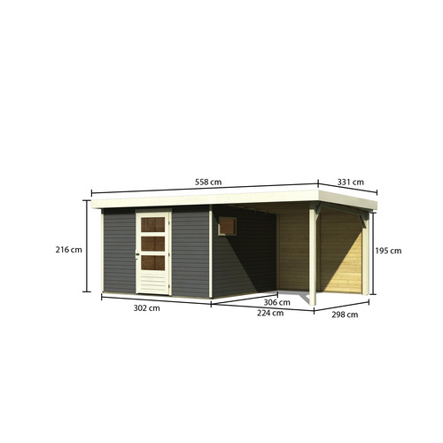 WOODFEELING Gartenhaus, BxT: 522 x 306 c...