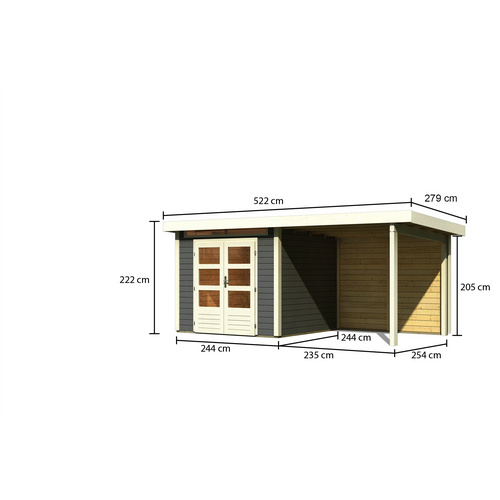 WOODFEELING Gartenhaus, BxT: 244 x 244 c...