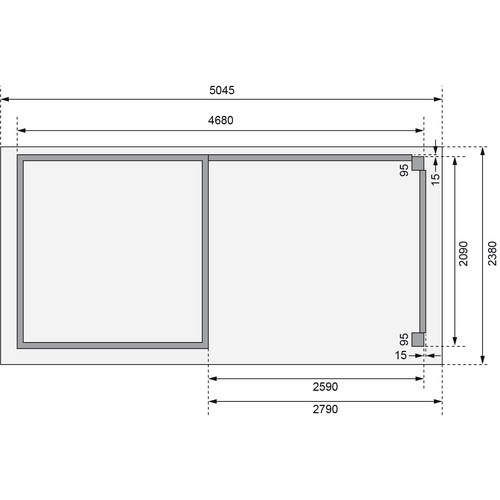 WOODFEELING Gartenhaus, BxT: 468 x 217 c...