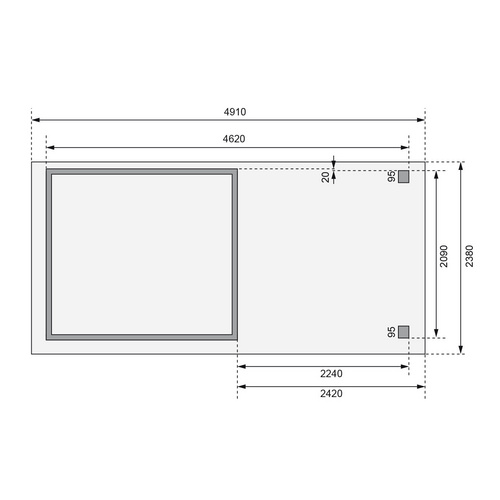 WOODFEELING Gartenhaus, BxT: 462 x 217 c...