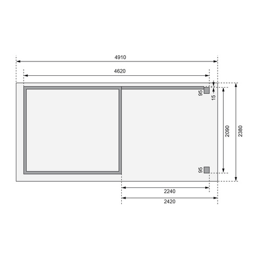 WOODFEELING Gartenhaus, BxT: 462 x 217 c...