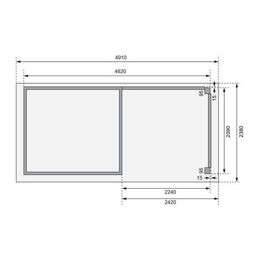 WOODFEELING Gartenhaus, BxT: 462 x 217 c...