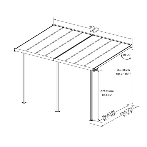 PALRAM Terrassendach »Sierra«, Breite:...