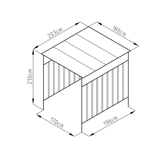 Westmann Unterstand, Breite: 180 cm, ant...