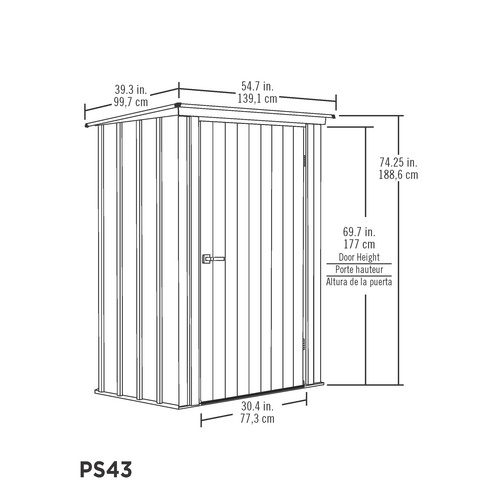 Spacemaker Gartenschrank, 139 x 189 x 99...