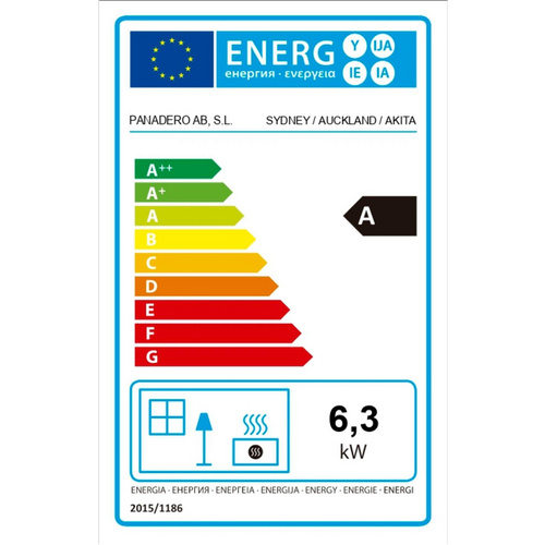 PANADERO Kaminofen »SYDNEY«, Stahl, 6,3 kW - schwarz (Rabatt: 19 %)