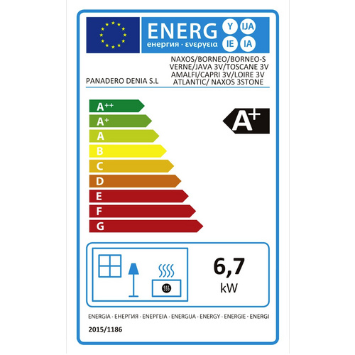 PANADERO Kaminofen »Naxos«, Stahl, 6,7 kW - schwarz